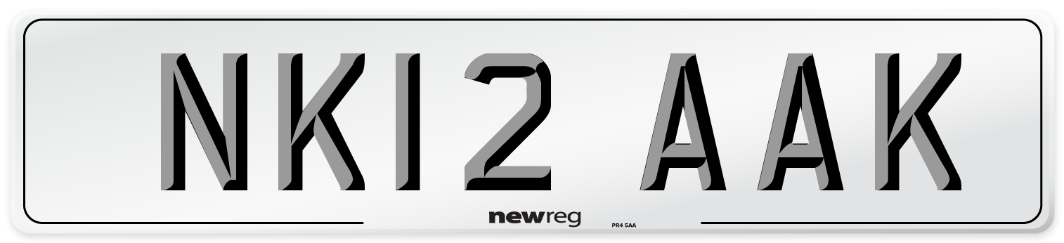 NK12 AAK Number Plate from New Reg